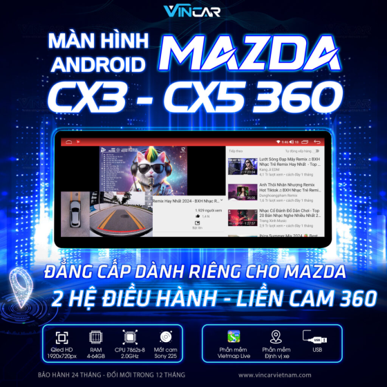 MÀN HÌNH ANDROID MAZDA CX3 – CX5 360